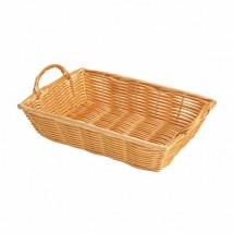Thunder Group PLBN1208T Plastic Hand-Woven Basket With Handle 12&quot; x 8&quot;