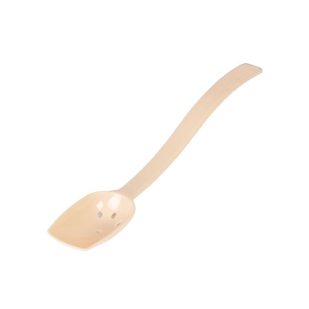 Thunder Group PLBS110BG Beige Polycarbonate 3/4 oz. Perforated Buffet Spoon 10"  - 1 doz