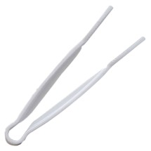 Thunder Group PLFTG006WH White Polycarbonate Flat Grip Serving Tongs 6&quot;