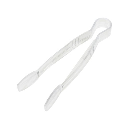 Thunder Group PLFTG009CL Clear Polycarbonate Flat Grip Serving Tongs 9"
