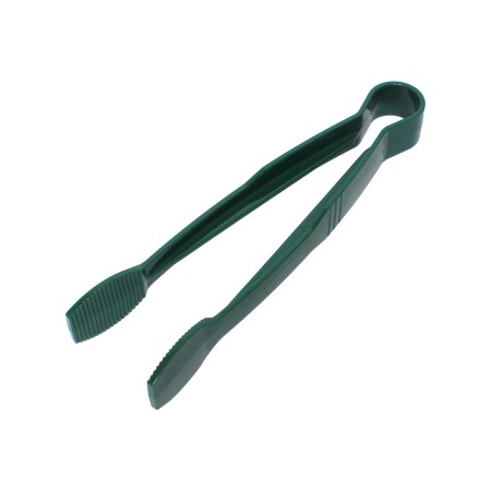 Thunder Group PLFTG009GR Green Polycarbonate Flat Grip Serving Tongs 9"
