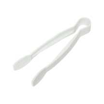 Thunder Group PLFTG012WH White Polycarbonate Flat Grip Serving Tongs 12&quot;