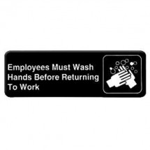 Thunder Group PLIS9325BK EMPLOYEES MUST WASH HANDS BEFORE RETURNING TO WORK Sign