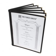 Thunder Group PLMENU-6BL Black 6-Page Book Fold Menu Cover 8-1/2&quot; x 11&quot;