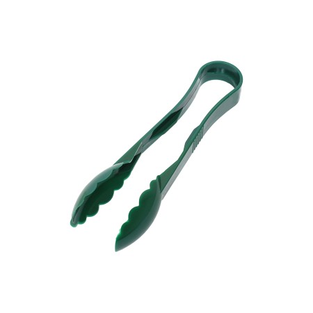 Thunder Group PLSGTG009GR Green Polycarbonate Scallop Grip Tongs 9"