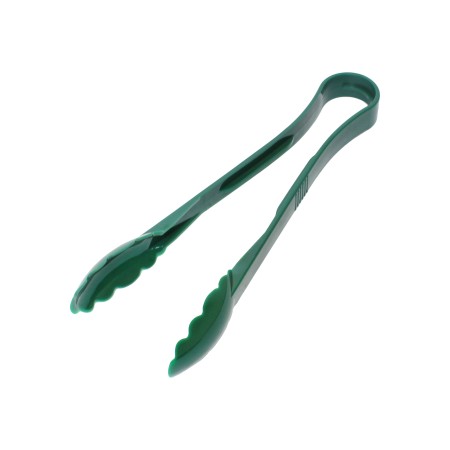 Thunder Group PLSGTG012GR Green Polycarbonate Scallop Grip Tongs 12"