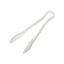 Thunder Group PLSGTG012WH White Polycarbonate Scallop Grip Tongs 12&quot;