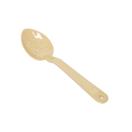 Thunder Group PLSS213BG Beige Perforated Polycarbonate Serving Spoon 13"  - 1 doz
