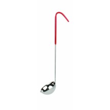 Thunder Group SLOL203 Stainless Steel 1-Piece Ladle with Red Handle 2 oz.