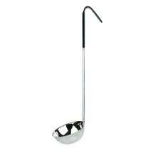Thunder Group SLOL206 Stainless Steel 1-Piece Ladle with Black Handle 6 oz.