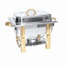 Thunder Group SLRCF0834GH Half Size Rectangular Chafer with Gold Accents 4 Qt.