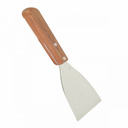 Thunder Group SLTWBS003 Stainless Steel Pan Scraper with Wood Handle 3"