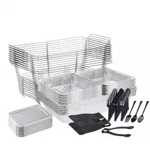 TigerChef 90-Piece Disposable Buffet Chafer Set with Serving Utensils