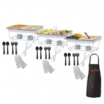 TigerChef 40-Piece Disposable Buffet Chafer Serving Kit & Serving Utensils (3 Sets)