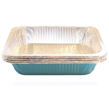 TigerChef Caribbean Blue Disposable Half Size Aluminum Foil Steam Table Baking Pans, 9 x 13 - 5 pcs
