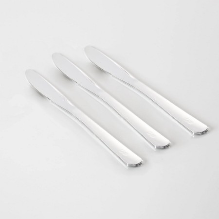 TigerChef Classic Design Silver Plastic Knives - 20 pcs