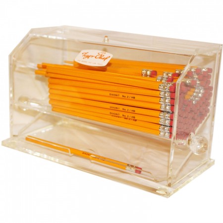 TigerChef Clear Acrylic Pen and Pencil Dispenser Teachers Gifts with 1 Dozen Pencils