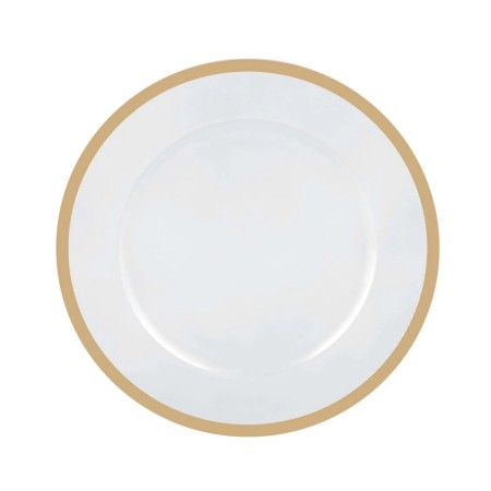 TigerChef Clear Charger Plate with Gold Trim 13"