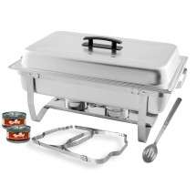 TigerChef Full Size Stainless Steel Chafer Set 8 Qt. - 3 Sets
