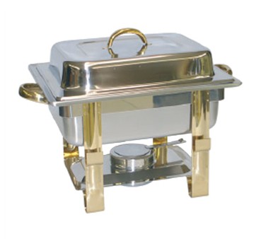 TigerChef Gold Accented Half Size Chafer 4 Qt.