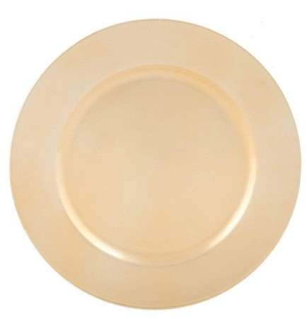 TigerChef Gold Plastic Charger Plate 13"