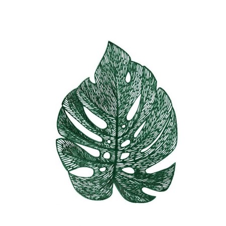 TigerChef Green Leaf PVC Placemat 13" x 17"