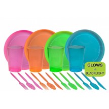 TigerChef Neon Party Supplies Set - Service for 8