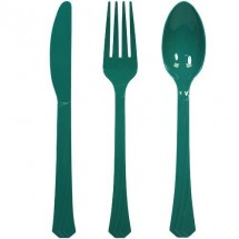TigerChef Plastic Cutlery Set, Set of 24, Available in 17 Colors