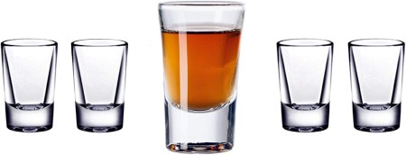 TigerChef Polycarbonate Shot Glass with Heavy Base 1.5 oz. 4/Pack