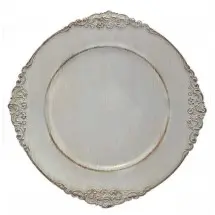 TigerChef Round Antique Gray Charger Plate 13"