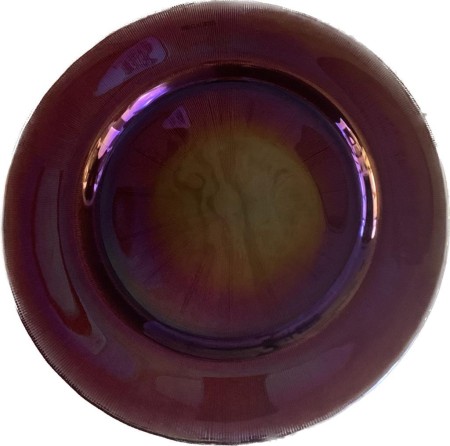 TigerChef Round Glass Red Iridescent Charger Plate 13