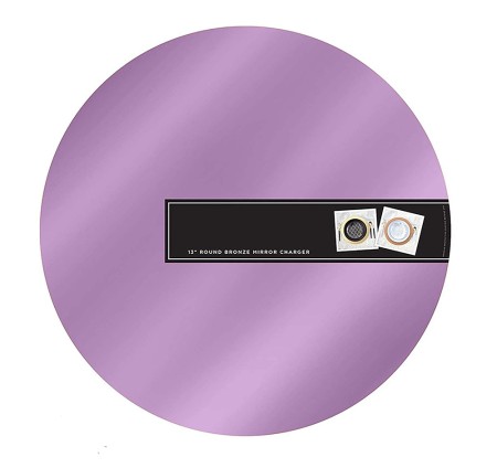 TigerChef Round Lavender Lightweight Mirror Charger Plate 13"