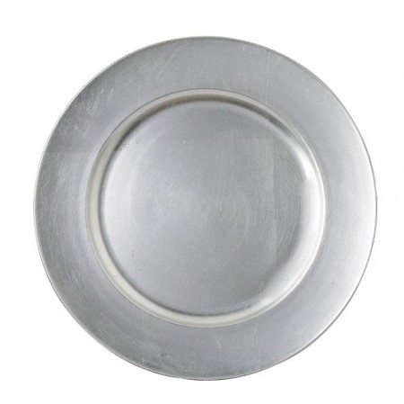 TigerChef Round Silver Charger Plate 13"
