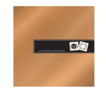 TigerChef Square Bronze Lightweight Mirror Charger Plate 12"