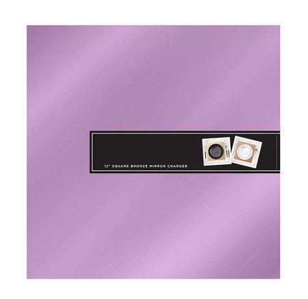 TigerChef Square Lavender Lightweight Mirror Charger Plate 12"