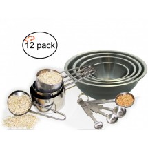 TigerChef Stainless Steel 12 Piece Baking Measuring Tools and Mixing Bowls Set
