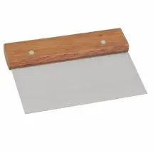 TigerChef Stainless Steel Dough Scraper with Wood Handle 6&quot;