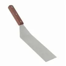 TigerChef Stainless Steel Straight Blade Solid Turner with Wood Handle 10&quot;
