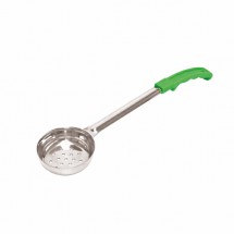 TigerChef Two Piece Perforated Portion Control Ladle with Green Handle 6 oz.