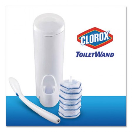 Toilet Wand Disposable Toilet Cleaning Kit: Handle, Caddy & Refills, 6/Carton