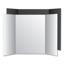 Too Cool Tri-Fold Poster Board, 36 x 48, Black/White, 6/Pack