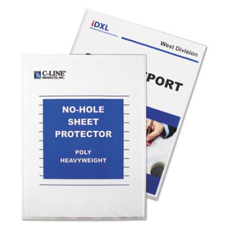 Top-Load No-Hole Sheet Protectors, Heavyweight, Clear, 2