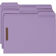 Top Tab Colored 2-Fastener Folders, 1/3-Cut Tabs, Letter Size, Lavender, 50/Box