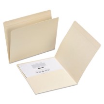 Top Tab File Folders with Inside Pocket, Straight Tab, Letter Size, Manila, 50/Box