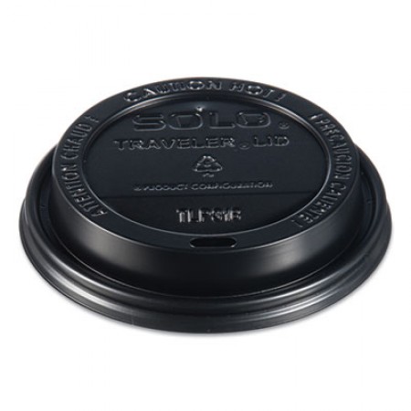 Dart Traveler Cappuccino Style Black Dome Lid, 10-24 oz Cups - 1000 pcs