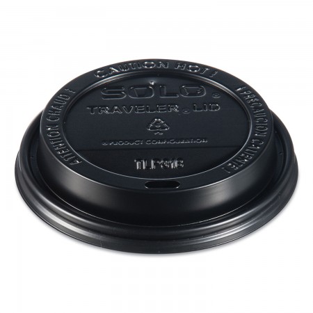 Dart Traveler Cappuccino Style Black Dome Lid, Fits 10 oz to 24 oz Cups, - 1000 pcs