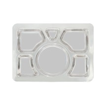 CAC China STRY-6R 6-Compartment Tray with Round Center 15-1/2" x 11-1/2