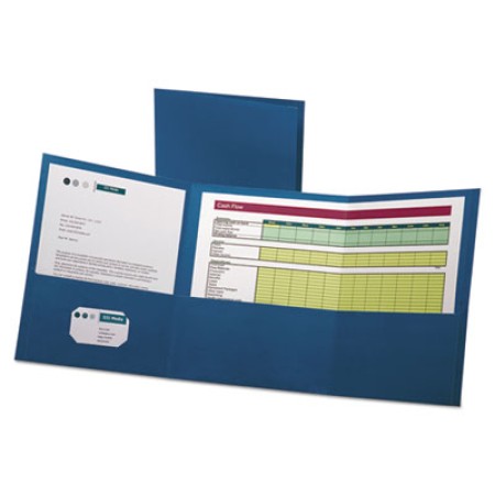 Tri-Fold Folder with 3 Pockets, Holds 150 Letter-Size Sheets, Blue