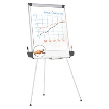 Tripod-Style Dry Erase Easel, Easel: 44" to 78", Board: 29" x 41", White/Silver