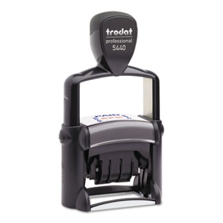 Trodat Professional 5-in-1 Date Stamp, Self-Inking, 1 1/8 x 2, Blue/Red